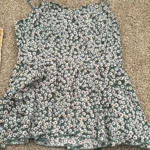 SHEIN Curve Green Flora Tank Top